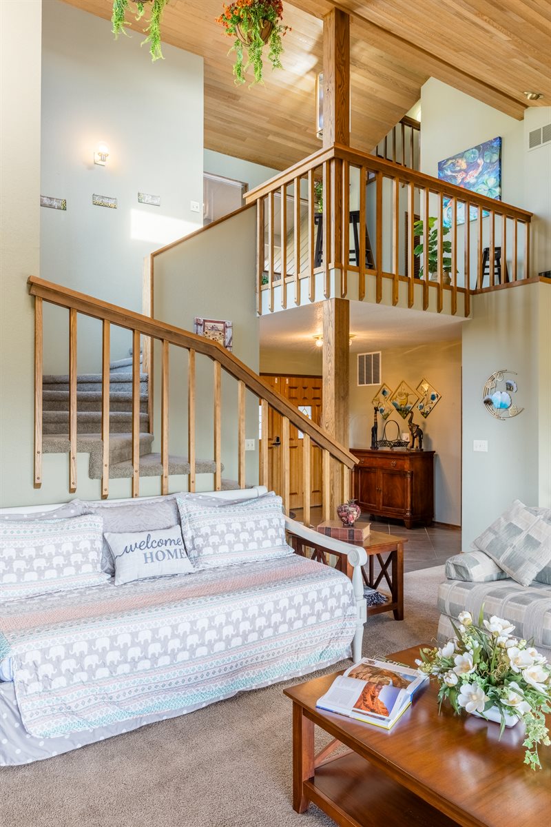 Stunning multi-level interior with natural light