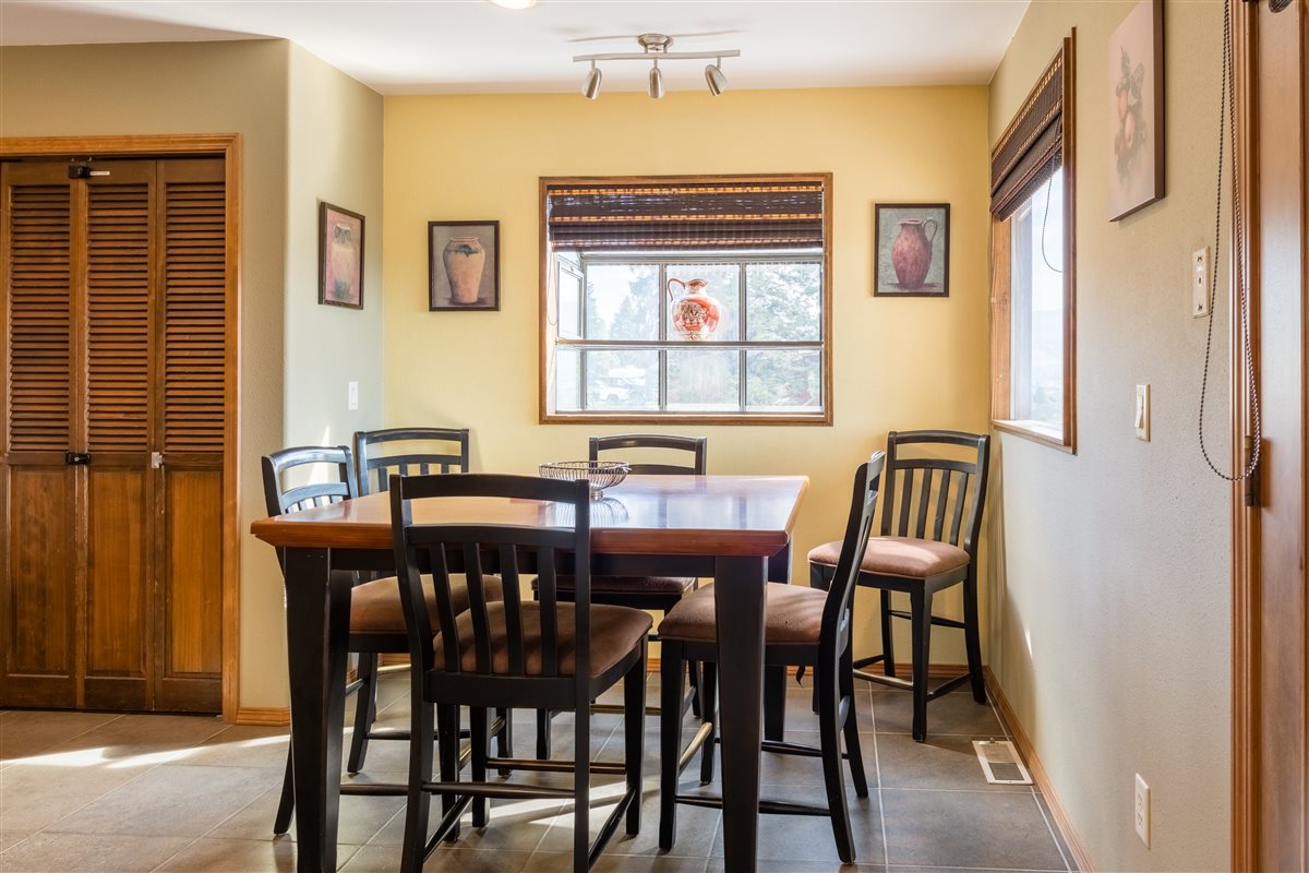 Cozy dining area with natural light